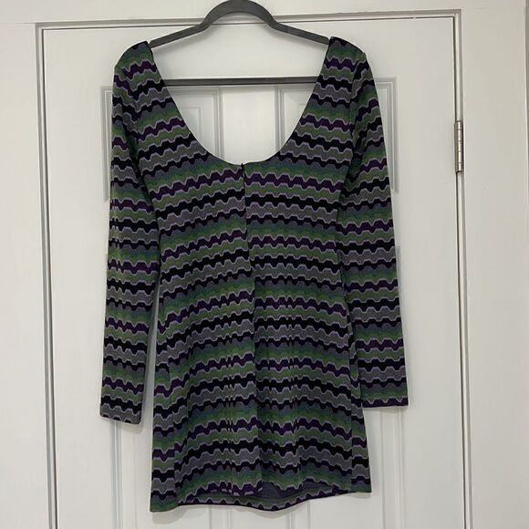 NWOT Zara ZigZag Lace Up Cutout Metallic Mini Dress - M - Picture 7 of 11